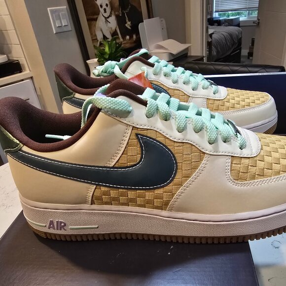 NEW Nike Air Force 1 Low Retro Woven Easter Basket NBY IB5722-100 Mens Size 10 - Picture 1 of 16